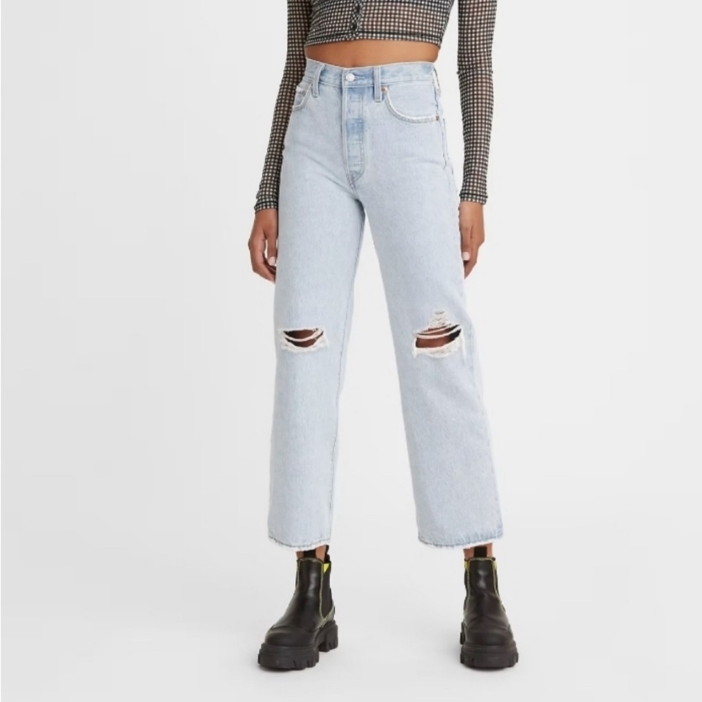 NWT Levi’s Premium Denim Ribcage Ankle Straight Jeans Sz 29 Button‎ Fly